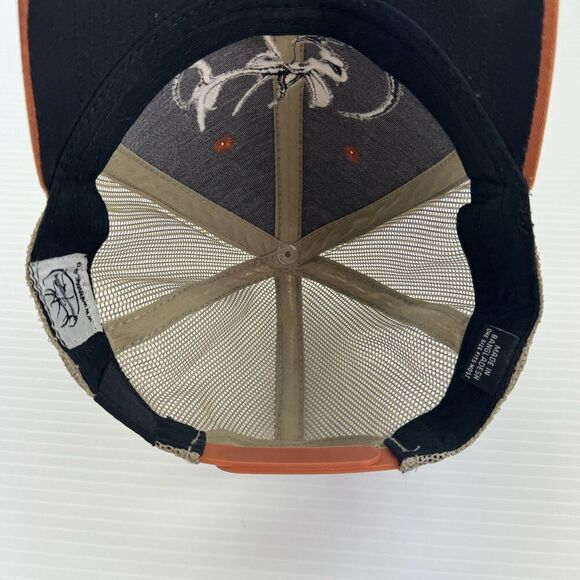 RMEF Trucker Hat Rocky Mountain Elk Foundation Orange Mesh Snapback Outdoor Cap - Picture 8 of 9